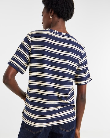 Textured Stripe V-Neck T-Shirt