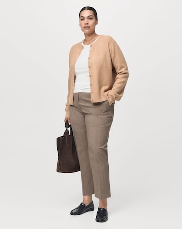 Mango Cropped Tailored Pinstripe Trousers