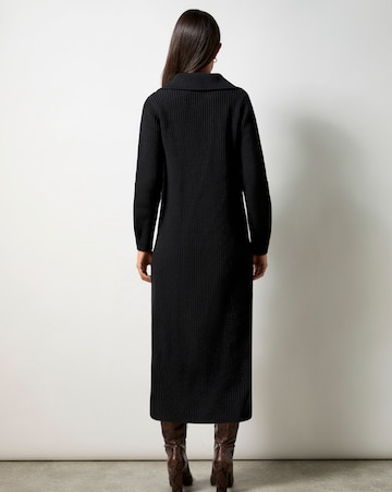 Ro&Zo Black ZipThrough Knitted Dress