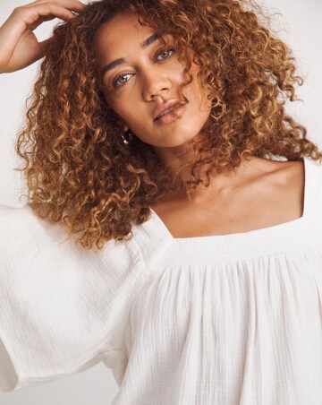 Cheesecloth Square Neck Top