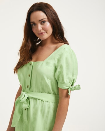 Figleaves San Sebastian Button Down Puff Sleeve Playsuit