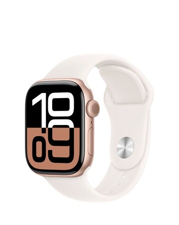 Apple Watch Series 10 GPS 42mm Rose Gold Aluminium Case, Sport Band - S/M