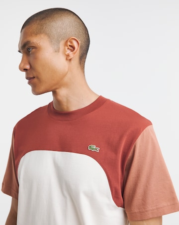 Lacoste Short Sleeve Colourblock T-Shirt - Burnt Orange