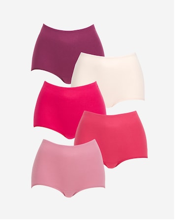 Pretty Secrets (5 Pack) Comfort Short Knickers Red Multi