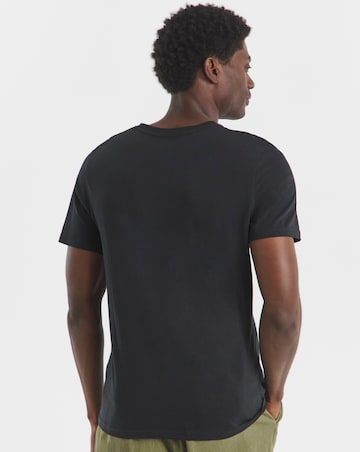Pure Cotton V-Neck T-Shirt- Black