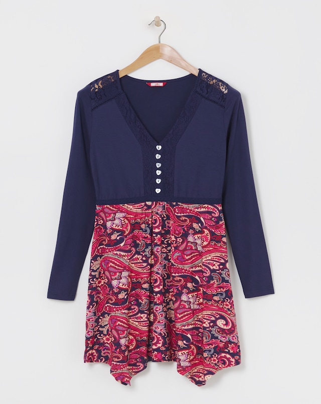 Joe Browns Navy Printed Paisley Tunic