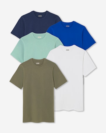 5 Pack Crew Neck T-Shirts Long - Multi