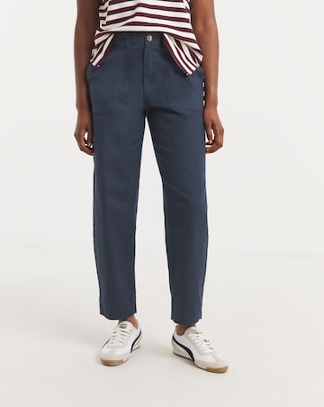 Cotton Rich Barrel Leg Trouser with Stretch