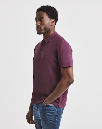 Union Relaxed Fit Pique Polo - Plum