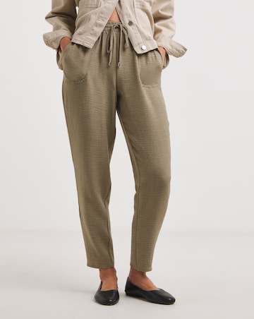 Truffle Herringbone Tapered Pull On Trouser