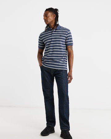 Striped Pique Short Sleeve Polo