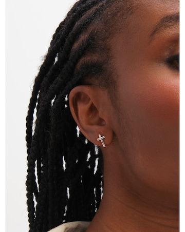 Inicio Sterling Silver Plated Polished Cross Set - Gift Box