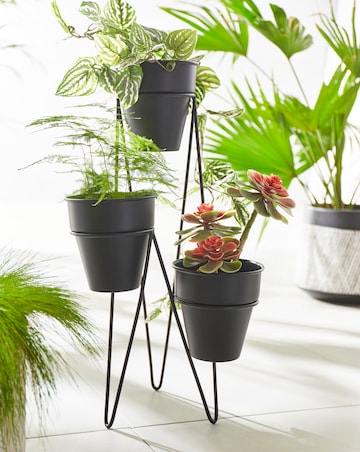 Black 3 Tiered Planter