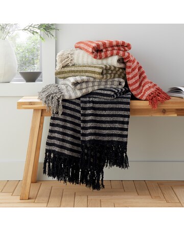 Catherine Lansfield Striped Chenille Throw