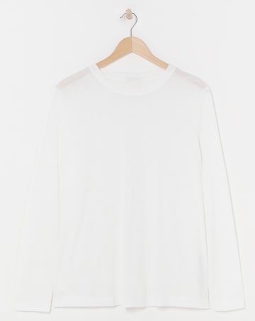 Anthology White Crew Neck Long Sleeve Top