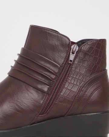 Cushion Walk Ruched Zip Ankle Boot Extra Wide EEE Fit