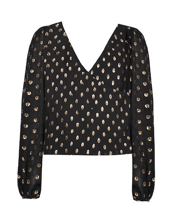 Ro&Zo Circle Foil Wrap Top