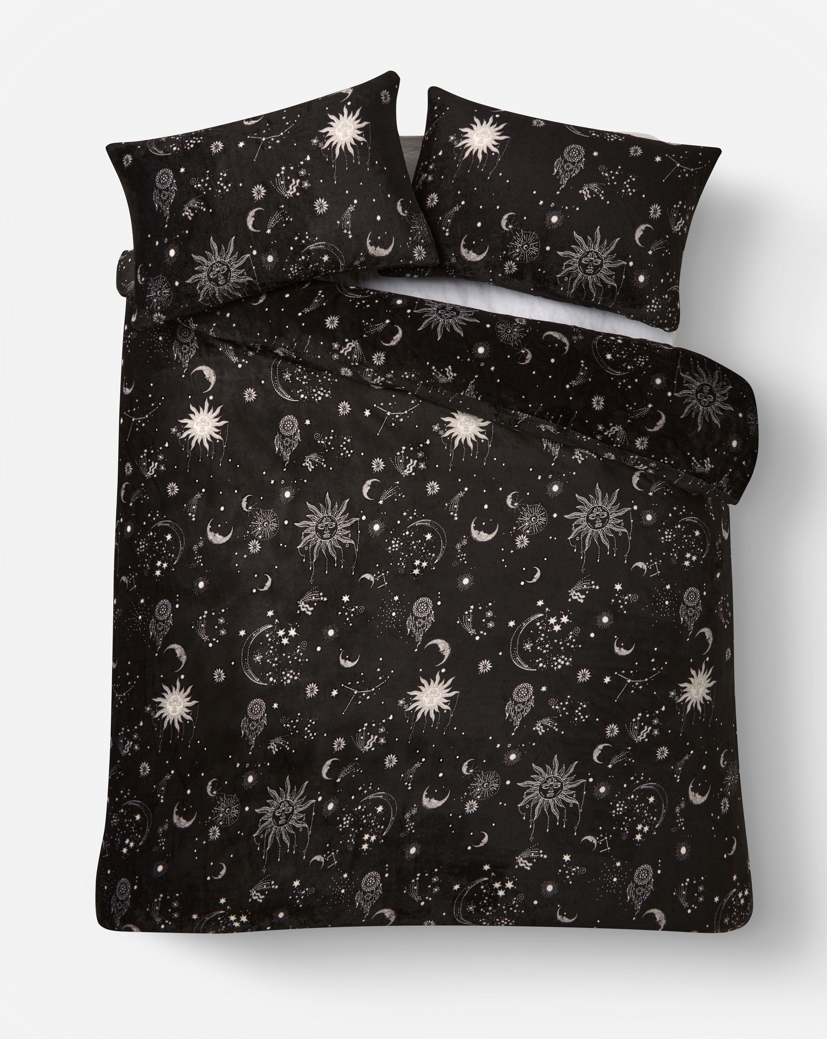 Moons Stars Fleece Duvet Set JD Williams
