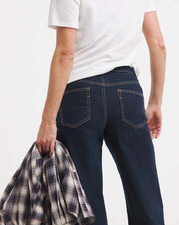 24/7 Dark Blue Wide Crop Jeans