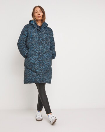 Printed Mid Length Padded Coat
