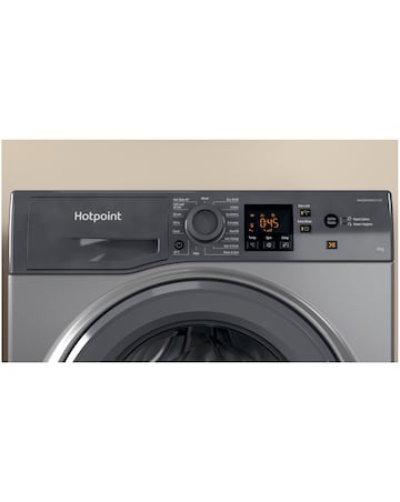 Hotpoint Anti-Stain NSWM 846 GG UK 8kg, 1400rpm Washing Machine - Graphite