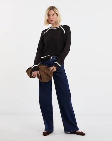 Contrast Crew Neck Knitted Jumper