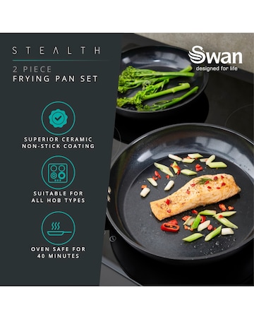Swan Stealth 2 Piece Frying Pan Set 24/28 cm