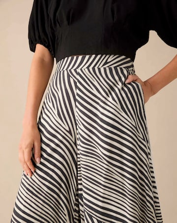 Ro&Zo Neutral Animal Print Wide Leg Trouser