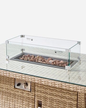 Valencia Corner Dining Set With Firepit Table