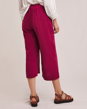 Julipa Cropped Pure Cotton Textured Trousers