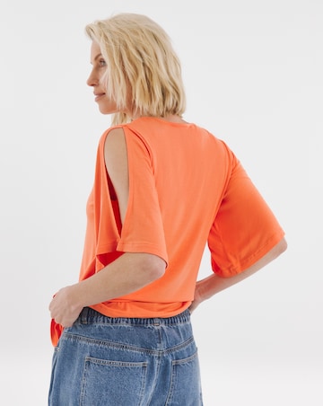 Split Sleeve V Neck Swing Top