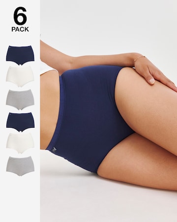 Sloggi (6 Pack) Basic Maxi Cotton Knickers Navy Mix