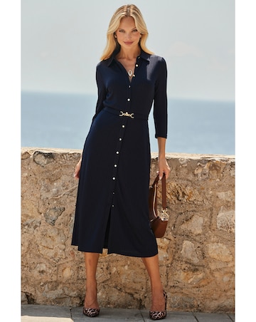 Sosandar Hardware Detail Rid Midi Dress