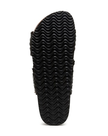 Rocket Dog Black Aruba Raffia Slider Sandals