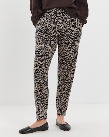 Animal Printed Jersey Tapered Leg Trouser