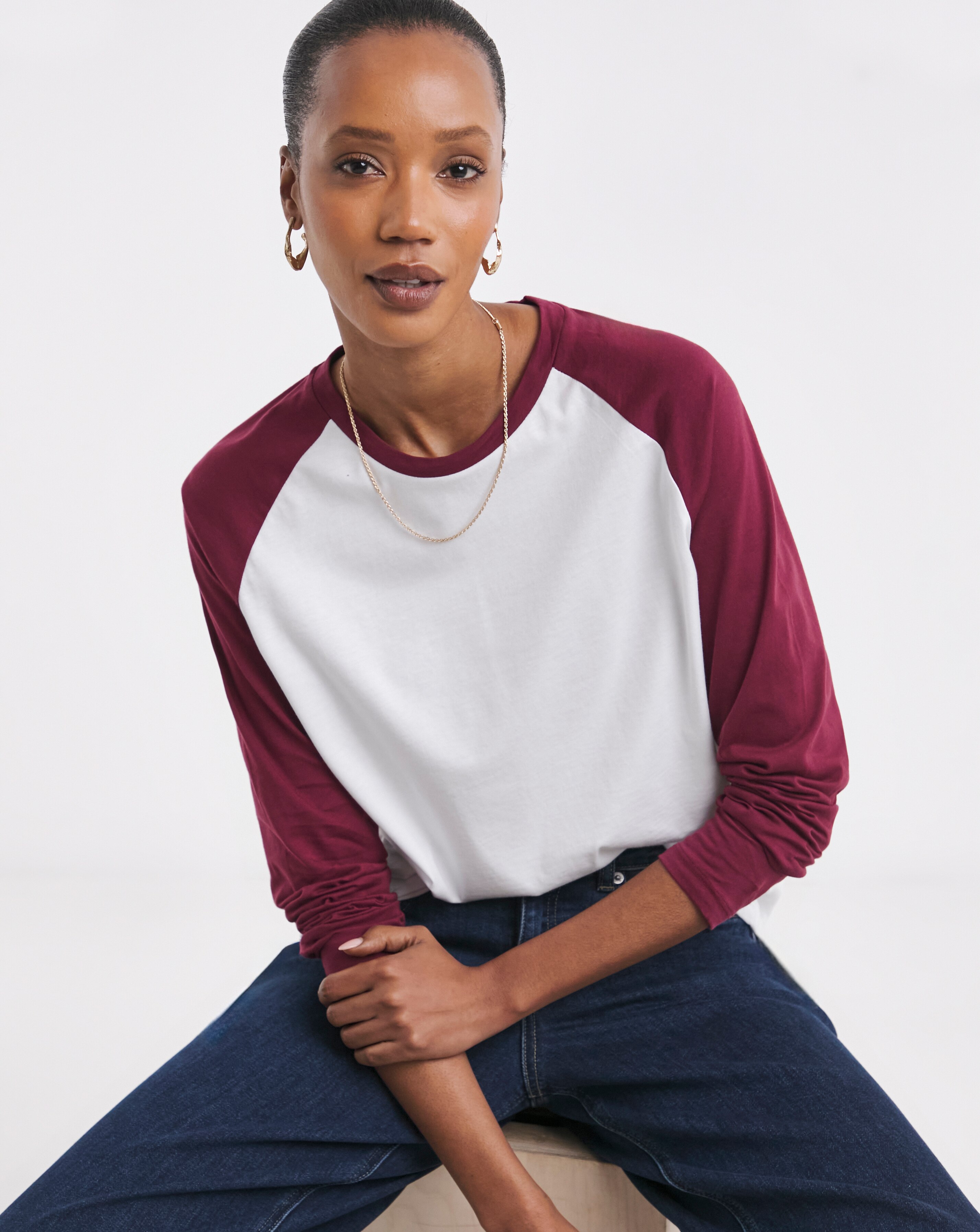 Crew Neck Colour Block Raglan T-Shirt | JD Williams
