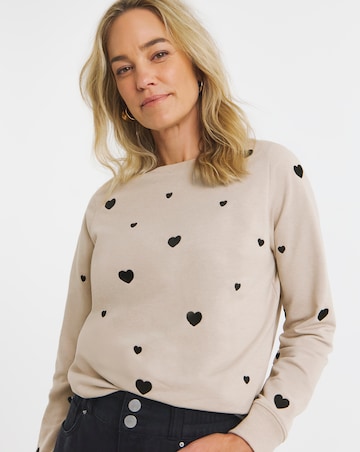 Heart Embroidered Sweatshirt