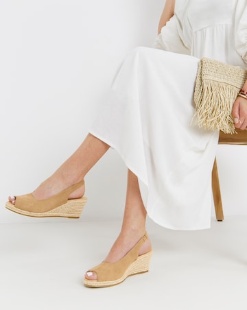 Marlow Peep Toe Espadrille Wedge With Slingback - Extra Wide Fit (EEE)