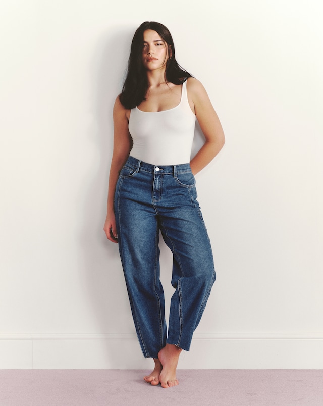 Simply Be Mid Wash Tapered Leg Jean