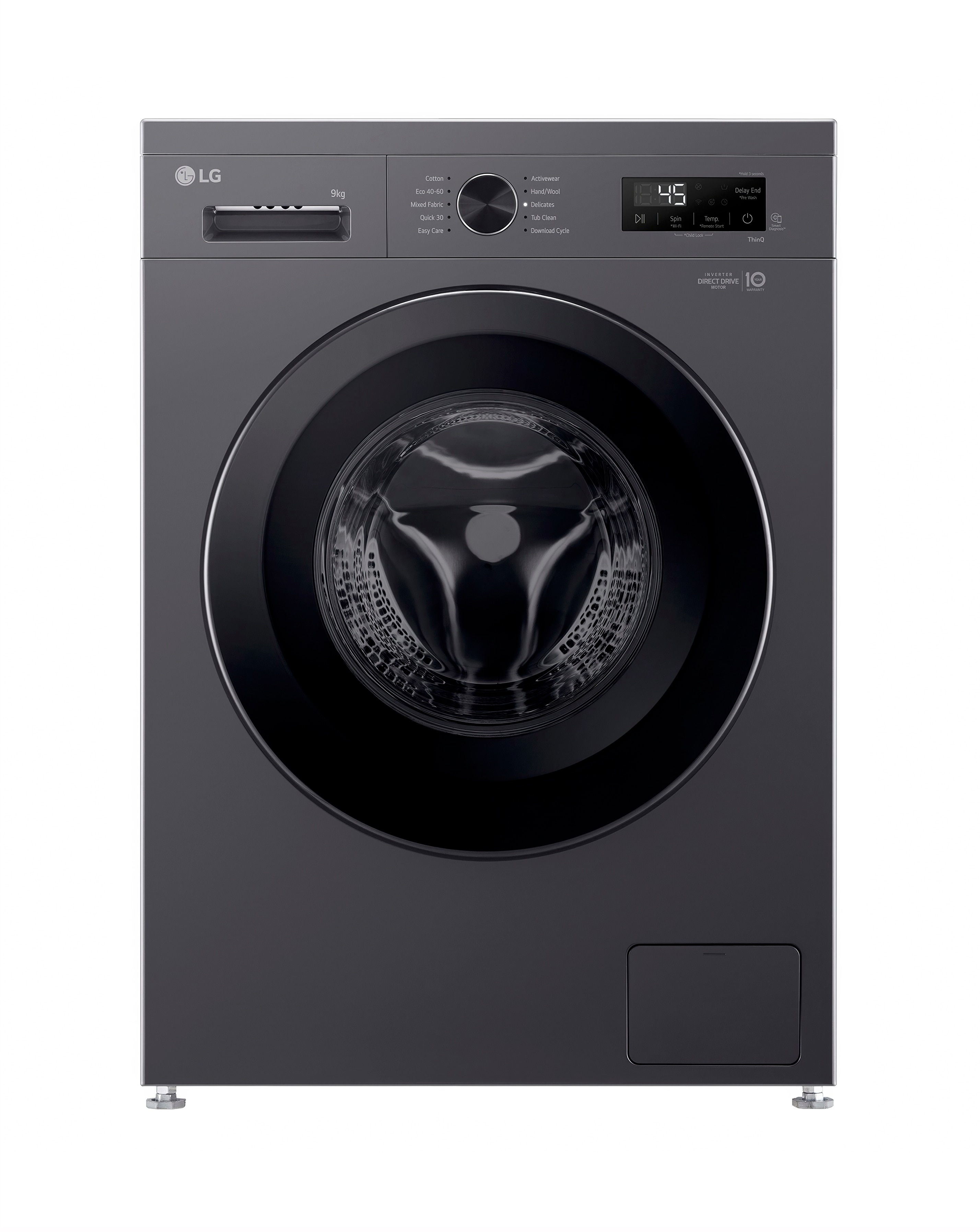 LG X10 Series Direct Drive F4X1009NMK 9kg Washing Machine - Slate Grey