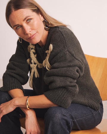 Anthology Charcoal Embroidered Jumper