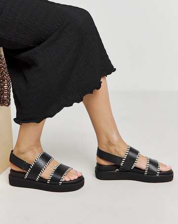 Misty Chunky Leather Sandals - Wide Fit (E)