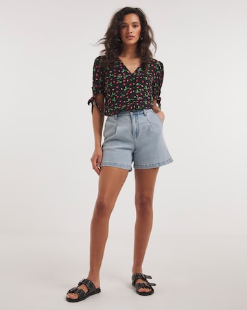 Joe Browns Tie Detail Woven Strawberry Print Top