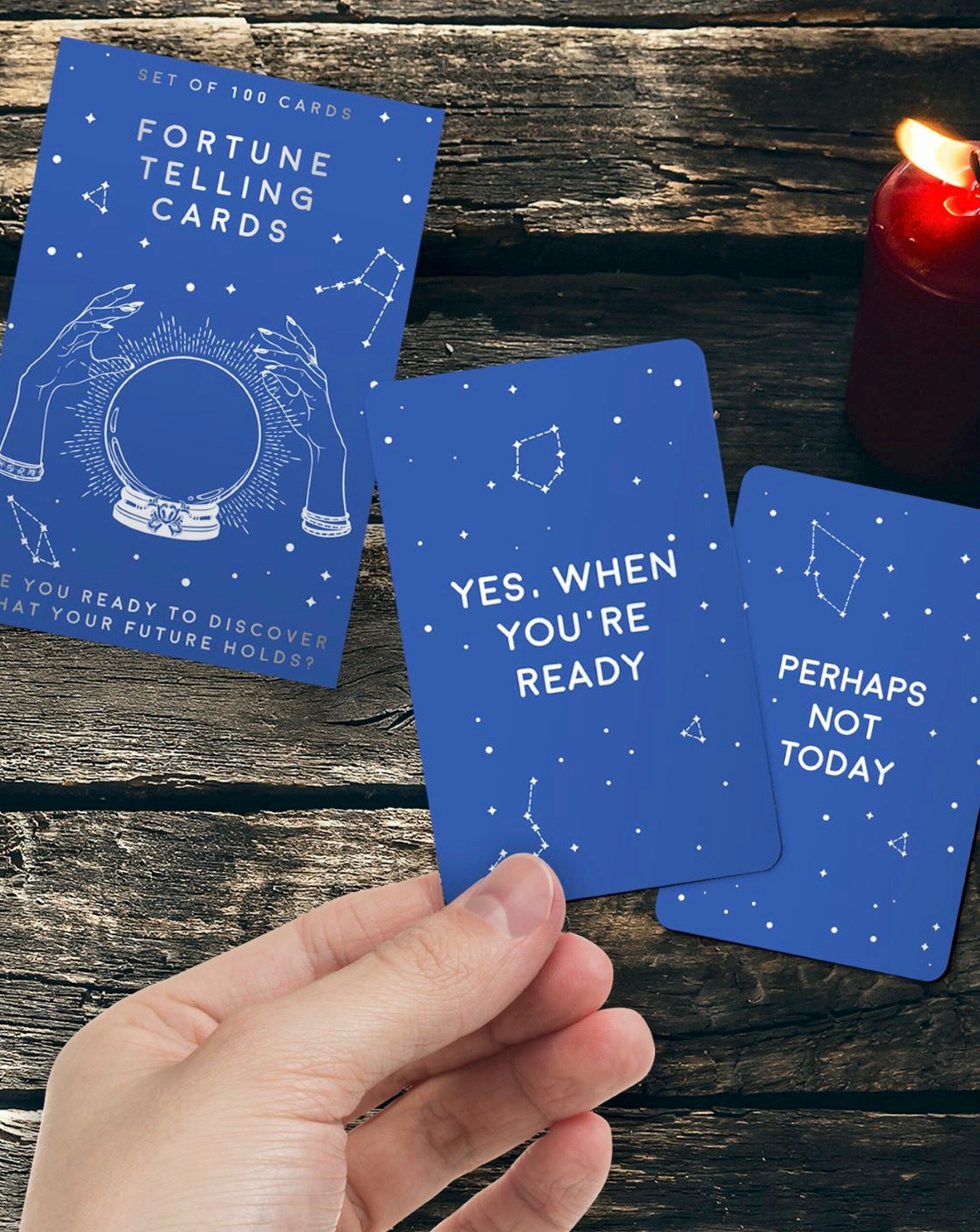 Set of fortune telling cards