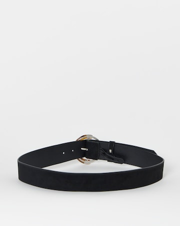 Suedette Faux Tortoise Buckle Belt