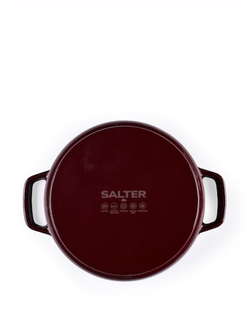 Salter 24cm Cast Iron Casserole Dish Red