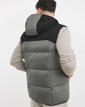BOSS Colourblock Hooded Gilet - Grey