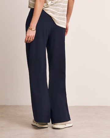 Anthology Navy Ponte Pull On Wide Leg Trouser