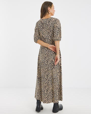 Puff Sleeve Soft Touch Jersey Dress