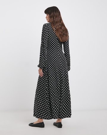 Textured Jersey Tie Detail Maxi Dress